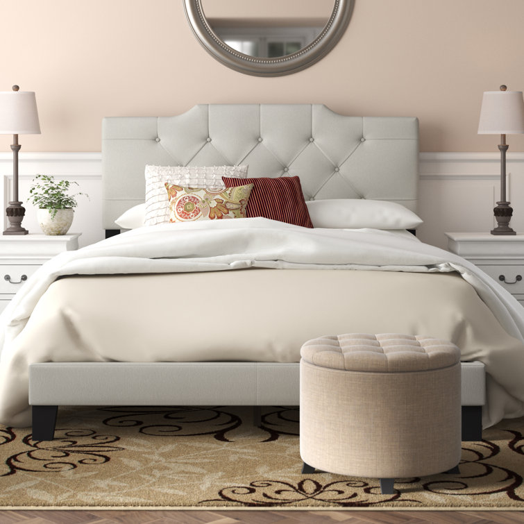 Elliot curved deals tufted upholstered bed